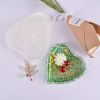 1pc Heart-shaped Striped Dewdrop Tray Saucer Love Water Pattern Storage Box Silicone Mold