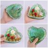 1pc Heart-shaped Striped Dewdrop Tray Saucer Love Water Pattern Storage Box Silicone Mold